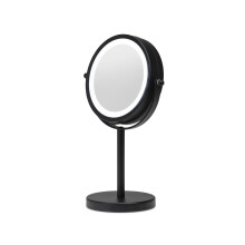 Croydex Illuminated Magnifying Bathroom LED Mirror Battery Operated, Free Standing Mirror, Adjustable Dual Sided LED Mirror, 3x Magnification and