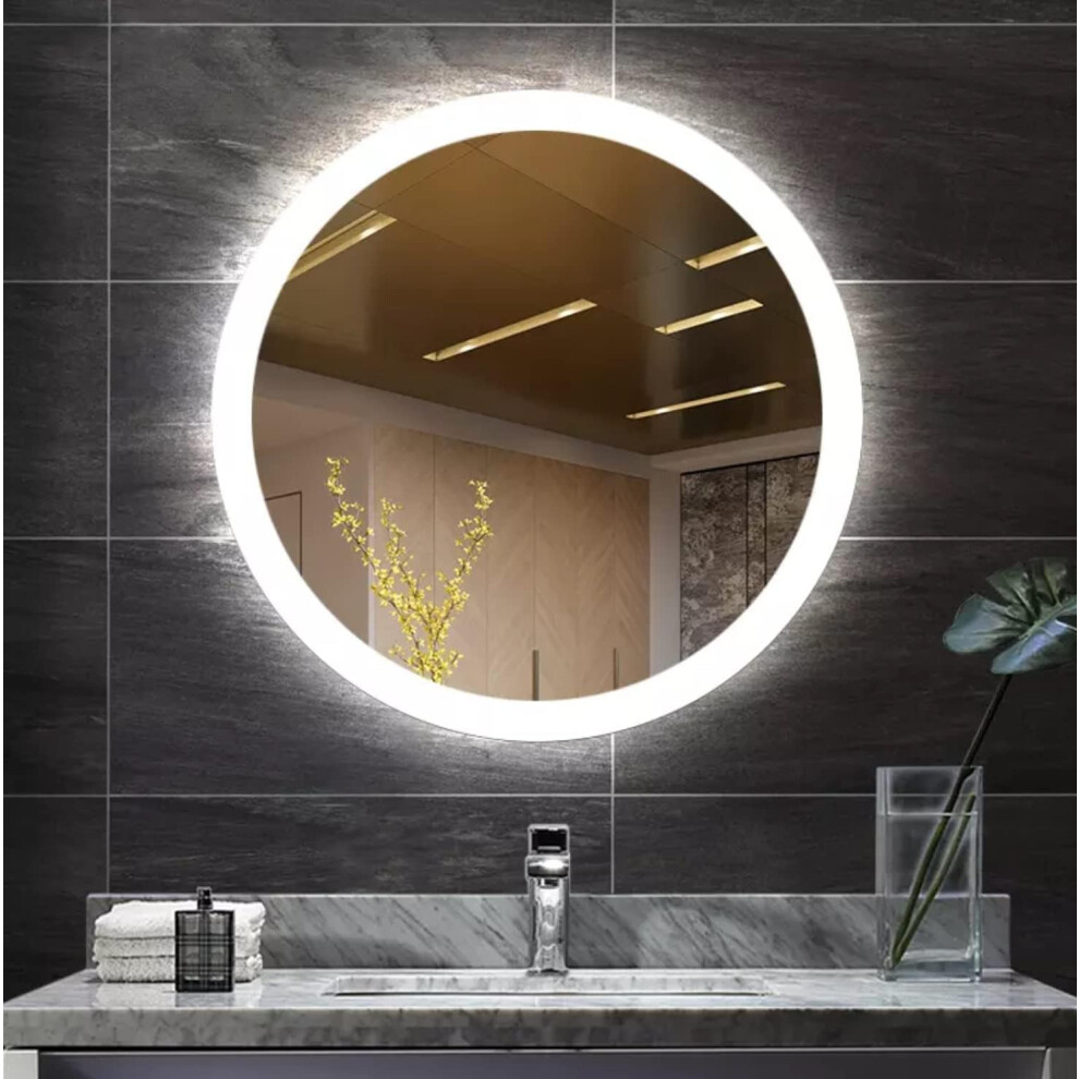 Biznest Round Bathroom Led Mirror Lights Illuminated Demister Pad Antifog Touch Design 1 (50X50cm)