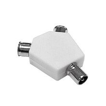 2 Way TV Aerial Coaxial TV Splitter Y Adaptor Connector Plug Cable