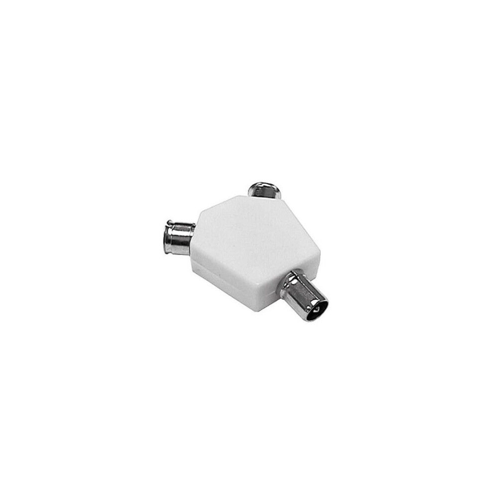 2 Way Tv Aerial Coaxial Tv Splitter Y Adaptor Connector Plug Cable 5024996813227