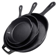 Simpel kokkestbejernsgryde 3-delt st - 12"""" 10"""" 8"""" Heavy Duty pander - Professionel restaurantkok kvalitet pr-krydret pande kkkengrej st