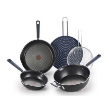 T-fal B210S574 One Stackables 5 Pcs Pan Set, Titanium Nonstick, Multi-Functional, Black, Aluminum