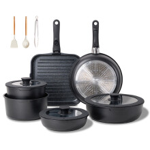 JEETEE Pots and Pans Set Non Stick 25pcs, Cookware Set with Removable Handle, Induction Kitchen Cooking Sets with Detachable Handle, RV Camping