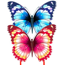 Mint's Colorful Life Butterfly Kite til b?rn og voksne Let at flyve Store single line drager med 300ft strengdrageh?ndtag (2 pakke)