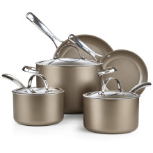 Cooks Standard 8-Piece Kitchen Cookware Set, Hard Anodized Ceramic Nonstick Induction Pots and Pans Includes Saucepans, Stockpot with Lids, Frying
