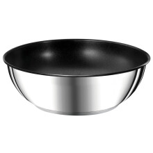 Tefal Ingenio Preference Wok Frying Pan 26 cm, Induction, Stainless Steel, Non-Stick Coating, Stackable, Dishwasher-Safe, Made in France L9737702,