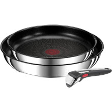 Tefal L97493 Ingenio Preference On 3-Piece Pan Set | Stackable | Non-Stick Coating | Suitable for Induction Cookers | Thermal Signal Temperature