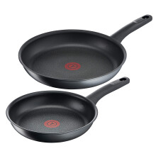 Tefal G12490 Titanium Fusion Pan Set 24 cm and 28 cm (Titanium Excellence Non-Stick Coating, Thermo-Spot, Hard Fusion Outer Layer, for All Cookers