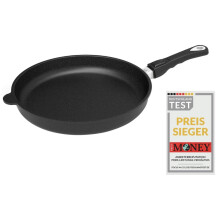 AMT Gastroguss Pan Diameter 32 cm, Height 5 cm, Removable Handle, cast Aluminium (Aluminium), Lotan? Non-Stick Coating for Fat-Free Cooking,