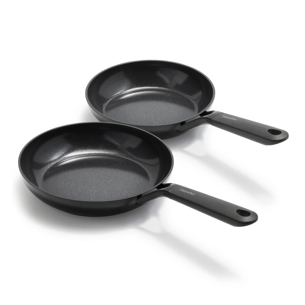 GreenPan SmartShape Healthy Ceramic Non-Stick 20 cm and 28 cm Frying Pan Skillet Set with Pan Protector, PFAS-Free, Induction Suitable, Oven Safe,