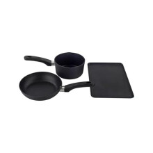 Scoville Pure Neverstick Starter Set 3pcs Saucepan Set,16cm Milk pan, 20cm Frying pan, 31cm Baking Tray, Suitable for All Hobs Including Induction,