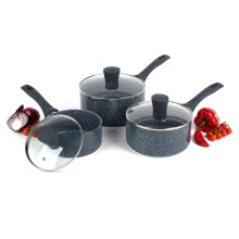 Russell Hobbs COMBO-4838A Nightfall Stone Saucepan Set, 3 Piece Collection, 16/18/20 cm, for All Hob Types Including Induction, Comfortable Bakelite