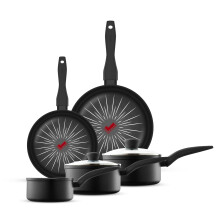 Tower T800304 SmartStart Forged 5 Piece Cookware Set with Easy Clean Aeroglide Non-Stick Coating, 8X Stronger, Oven Safe, Long Lasting, PFOA Free,