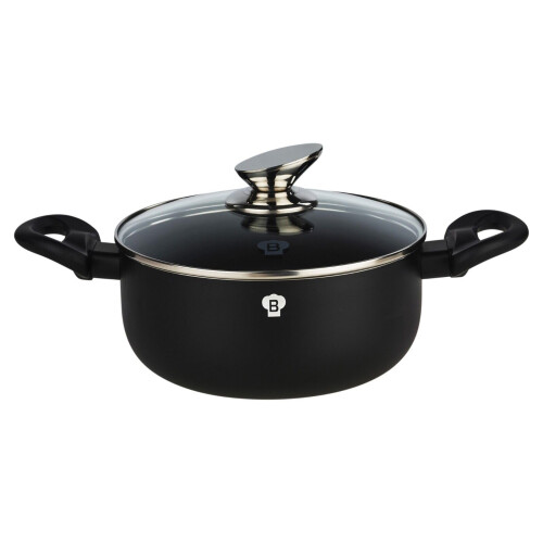 BLAUMANN 5Pc Set Cookware Induction Pot Pan Saucepan Casserole Soft Touch Handle (Matt Black) 2