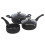 BLAUMANN 5Pc Set Cookware Induction Pot Pan Saucepan Casserole Soft Touch Handle (Matt Black) 1