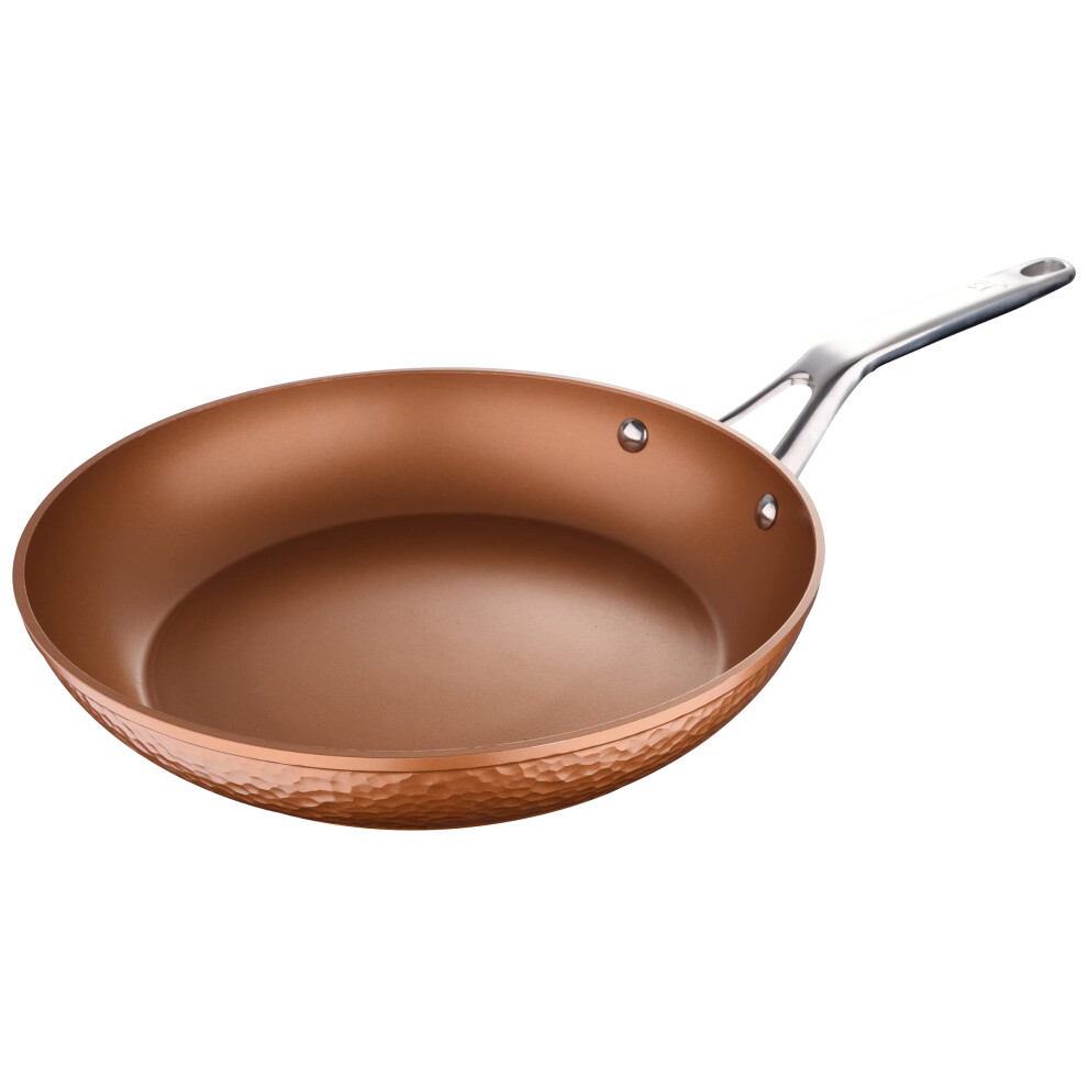 San Ignacio Origen - Frying Pan 28 cm - Made of Forged Aluminium - Whitford Interior - Exterior Heat Resistant Paint on Copper - Induction Point --image-OPC-PG9DM9Q-NEW