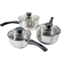 NEW 3PC PRIMA STAINLESS STEEL COOKWARE SAUCEPAN PAN POT SET KITCHEN MILK COOK