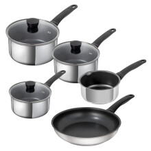 Kuhn Rikon Classic 5-Piece Non-Stick Mixed Cookware Set. 3 x Saucepans (16cm, 18cm & 20cm), 1 x Milk Pan (16cm) and 1 x Frying Pan (24cm). Oven Safe