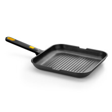 BRA Daily Pro Aluminium Non Stick Grill Pan - Ribbed (28cm). 100% Recycled Aluminium Induction Pans Non Stick. Grill Pan for Induction Hob, Griddle