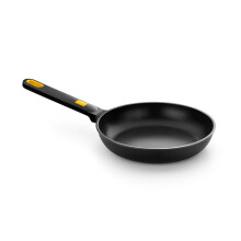 BRA Daily Pro Non-Stick Aluminium Frying Pan - Black & Yellow (30cm). Large Frying Pan for Induction Hob & All Other Heat Sources. 100% Recycled