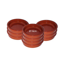 Terracotta Set of 10x 16cm Rustic Cazuela Clay Pans