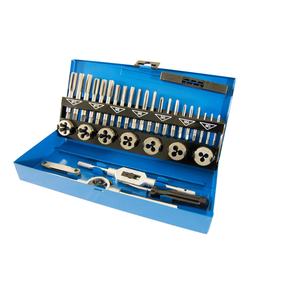 Presto 9S69032 High Speed Steel Jobber Drill, DIN 338, M3, M4, M5, M6, M8, M10, M12 Taper, Second, Bottom Taps & Dies.