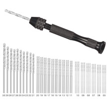 rainday 49 Pcs Pin Vise for Resin Casting Molds Set, Precision Pin Vise Hobby Drill with Model Twist Hand Drill Bits for Epoxy Resin Arts Crafts Wood