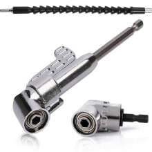 QISF 2Pcs Right Angle Drill, 105 Degree 1/4 Inch Right Angle Drill Adapter Hex Shank Screwdriver Angled Bit Holder Power Drill Tool(1Pcs Short & 1Pcs