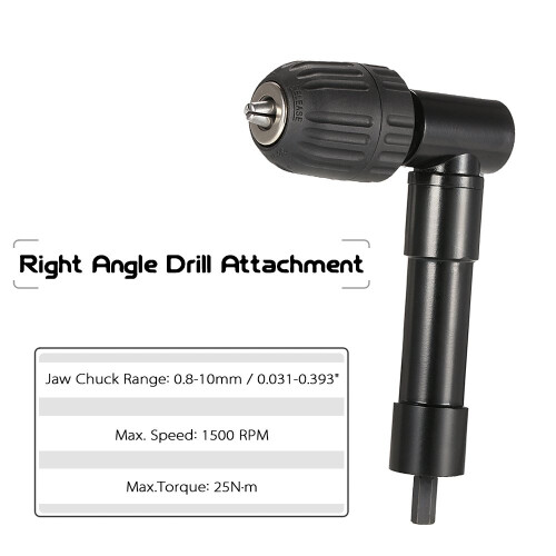 VISLONE Right Angle Drill, 0.8-10mm Right Angle Bend Extension, Adapter Attachment Cordless 90 Degrees for Tight Corner Workspace 1
