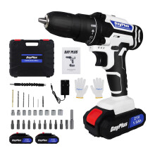 Cordless Combi Drill & Impact Driver Set with 2X 21V 1500mAh Li-Ion, 1 Hour Quick Charge, Variable Speed, 25+1 Torque Setting, 45N.m Torque, Double