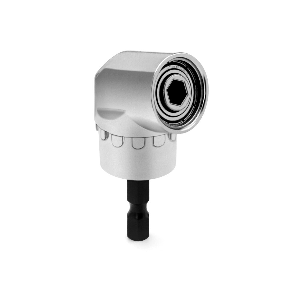 Qwork? 105? Right Angle Drill Adapter, Power Screwdriver Drill Attachment 1/4-Inch Hex Shank For Tight Corner Workspace 781380129313