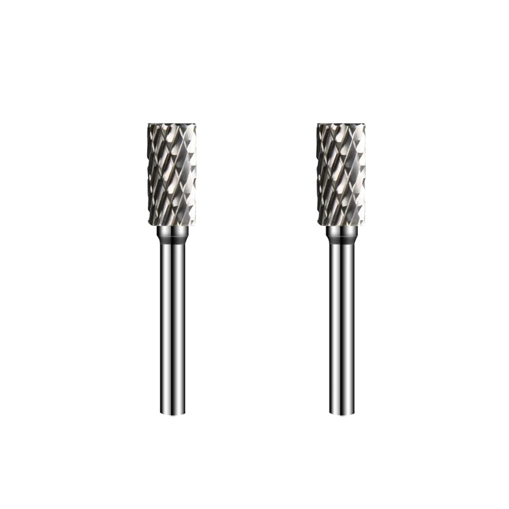 Fanghuier 2 Pcs Tungsten Carbide Burr Cylindrical File Double Cut Rotary Burrs File Grinding Burr Cutter Bits For Grinder Drill And Straight 768358687594