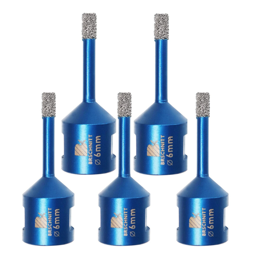 Diamond Drill Bit 6Mm,Brschnitt 5Pcs M14 Vacuum Brazed Diamond Tip Drill Bit For Tile Porcelain Stoneware Ceramic Marble Granite Drilling,Suitable For 791180050410