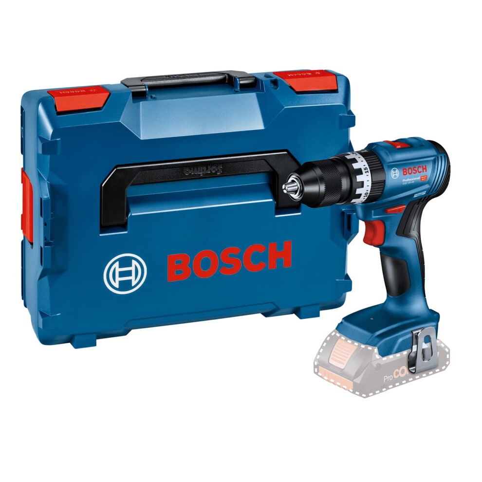Bosch Professional 18V System GSB 18V-45 Cordless Hammer Drill (Speed 1,900 min, Batteries and Charger Not Included, in L-BOXX), 06019K3301, Blue