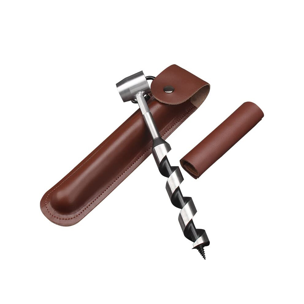 Bushcraft Survival Tool, Extended Hand Auger Wrench Wood Drill Scotch Eye Manual Hand Drill Bit With Holster For Camping Shelter Building, Barbecue 748521108453