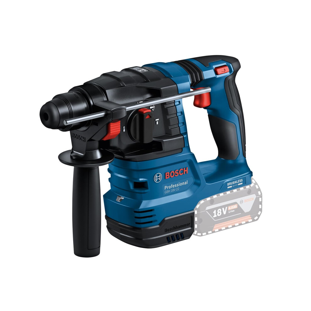 Bosch Professional 18V System Cordless Rotary Hammer GBH 18V-22 (with SDS Plus, Ideal for Drilling 6 mm to 10 mm Holes, Kickback Control and Vibration