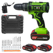 Cordless Drill Driver, 21V Electric Drill Screwdriver Kit with 25+1 Torque, 2 Speed with 2 Batteries 2.0Ah, LED Light Cordless Combi Drill for Home