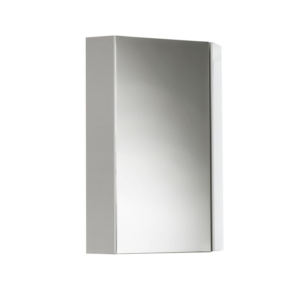 Milano Lurus - White 650mm x 459mm Wall Mounted Bathroom Mirrored Corner Cabinet