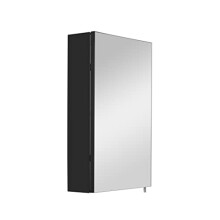 Croydex Dawley Single Door Cabinet, Bathroom Cabinets with Mirror, Stylish Matt Black Finish Bathroom Mirror Cabinets, Wall Mounted, Two Adjustable