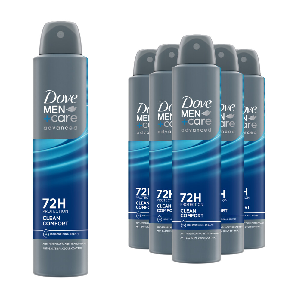 (Buy 6 - Clean Comfort) Dove Anti-Perspirant Men+Care Advanced Deo, 200ml