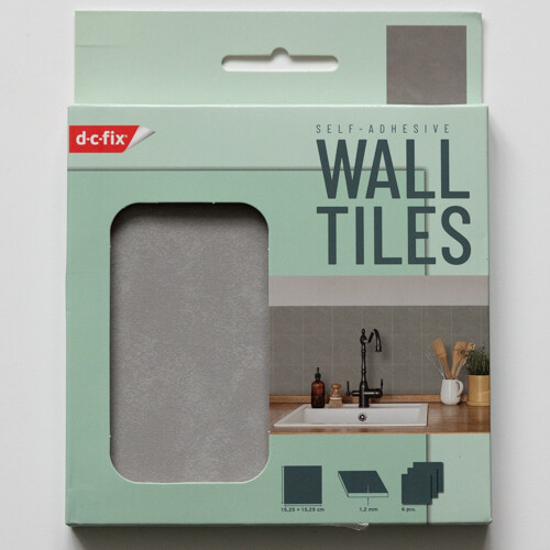 MICRO CEMENT LIGHT GREY Self-adhesive Wall Tiles (6 tiles) 1