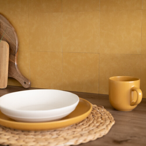 MICRO CEMENT GOLD Self-adhesive Wall Tiles (6 tiles)