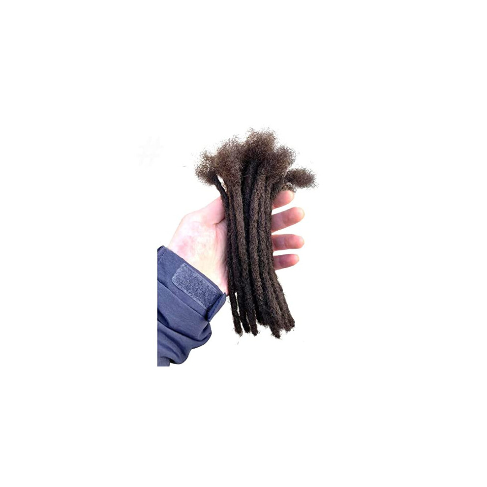 Yotchoi Unisex Brown Human Hair Permanent Dreadlocks Extension Handmade Locs Small Size(Diameter 0.4Cm) 20 Strands/Pack 12Inch Chocolate #4