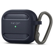 Spigen Rugged Armor, entworfen fr Airpods der 3. Generation, schtzende Airpods 3-Hlle mit Schlsselanhnger (2021) [langlebiger doppelschichtiger