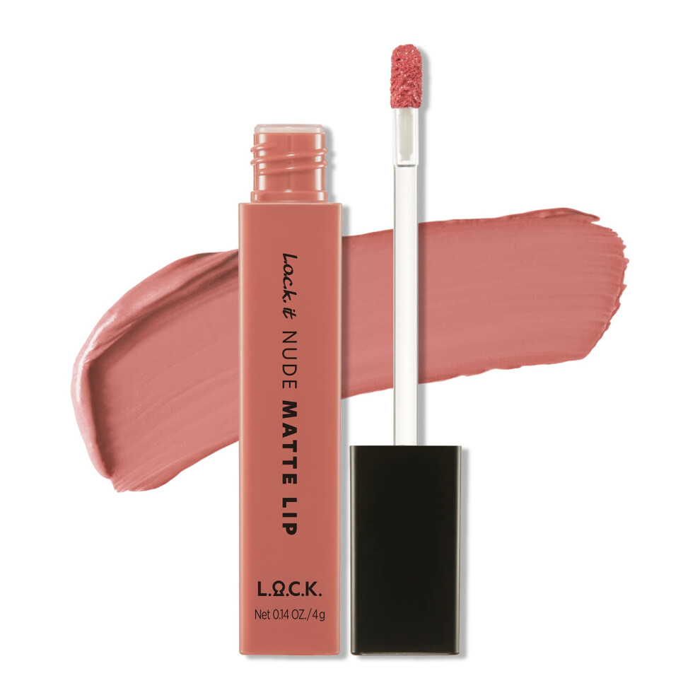 L.O.C.K. Color  it Nude Matte Lip 01 Sweet Peach  Net 0.14 oz. / 4 g Matte liquid lipstick matte lip stain long-lasting Korean beauty lip ti