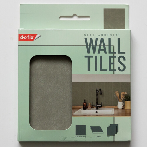MICRO CEMENT OLIVE Self-adhesive Wall Tiles (6 tiles) 1