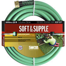Swan Products SNSS58025 Pehme ja joustava helppok ytt inen vesiletku, jossa murskaantumiskest v t liittimet, 25' x 5/8"""", vihre