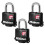 Master Lock Master Lock 311TRI Keyed Alike Laminated Steel Padlock   3-Pack   Black 1