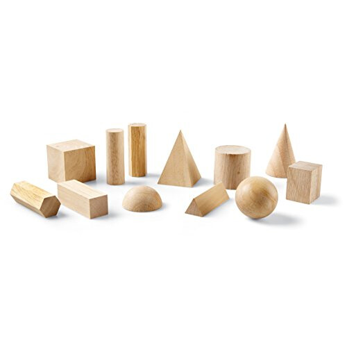 Learning Resources Ensemble de 12 formes g?om?triques solides en bois de Learning Resources 2
