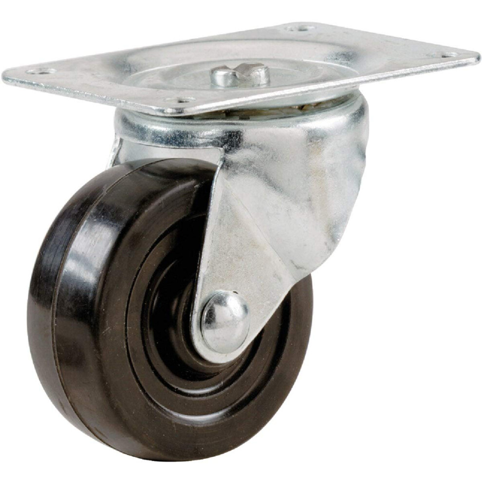 Shepherd Hardware 9479 3Inch Rubber Swivel Plate Caster 175Lb Load Capacity Black 039003094792
